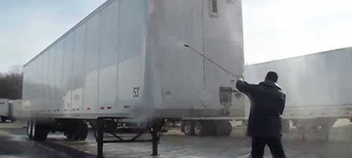 Trailer fleet washing services for a fleet of trailers.