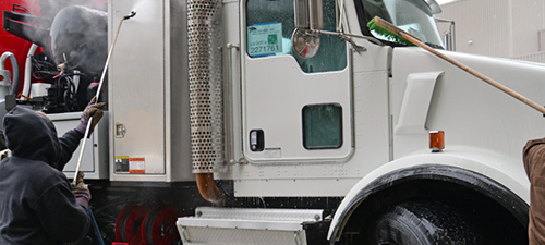 Truck fleet washing and cleaning services for any size or type of truck washing.